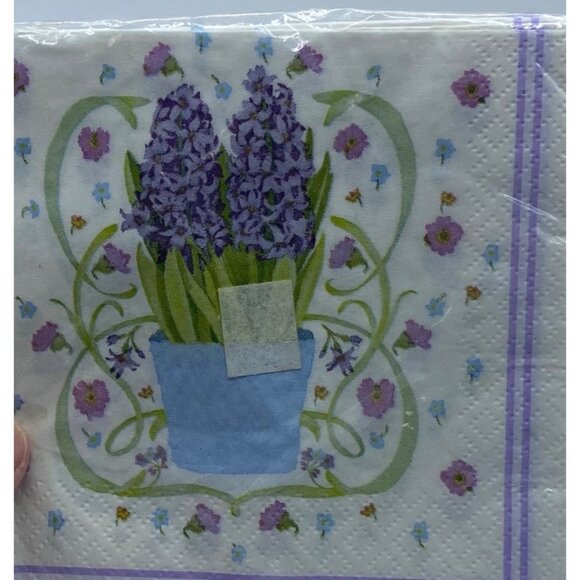 Every Occasion Purple Hyacinth 2-Ply Luncheon and Beverage Napkins 20 Count Each - Picture 4 of 6